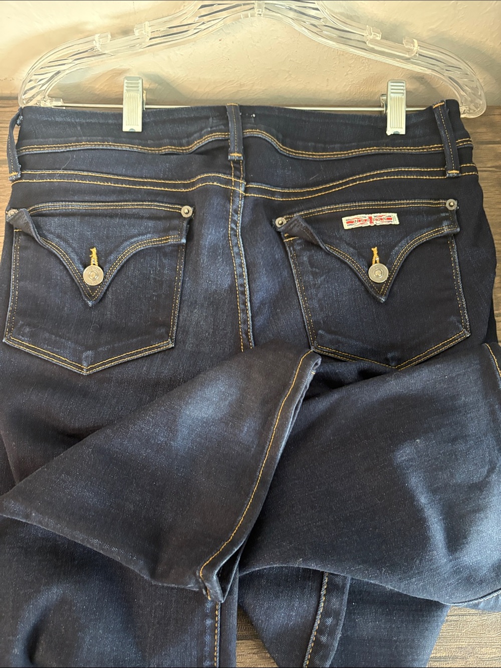 Hudson Beth Baby Bootcut Flap Pocket Dark Wash Jeans 29 W176DED